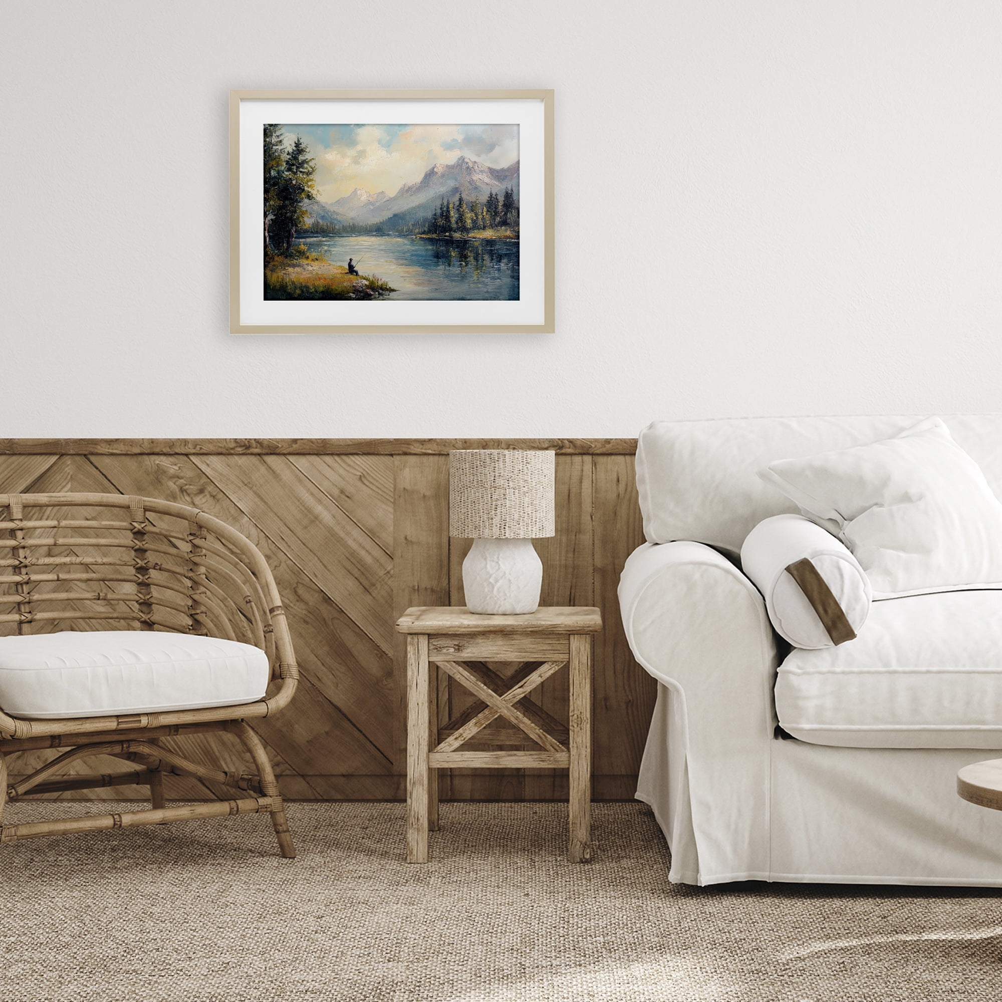 Stupell Industries Secret Fishing Spot Birch Framed Print Under Glass, design by Petal Prints Design