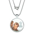 thumbnail image 1 of If I Agreed with You We'd Both Be Wrong Funny Humor 1" Pendant with Sterling Silver Plated Chain, 1 of 4