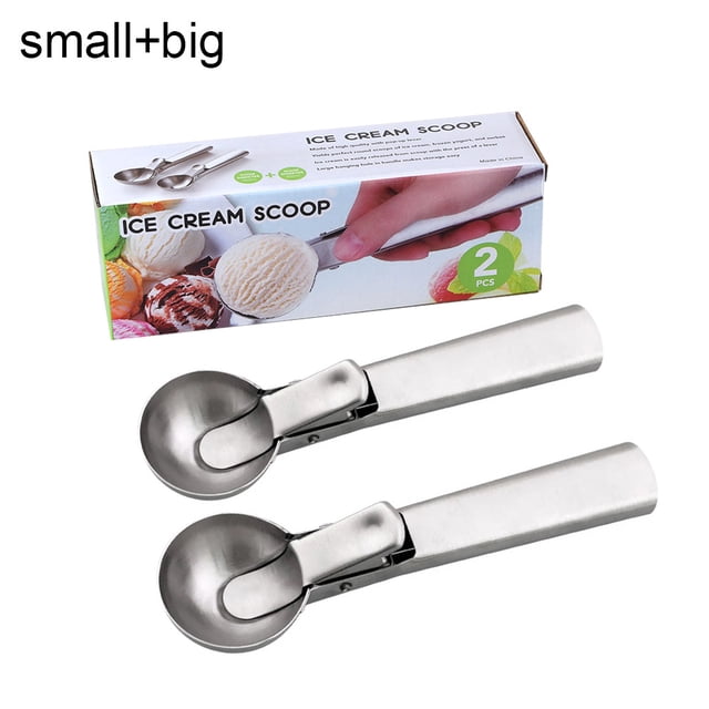 Advancent Cuchara para helado con gatillo fácil Cuchara para helado de acero inoxidable con mango cómodo para Yogurt Gelatos Sundaes Almacenamiento y organización del hogar Advancent HA022586-00