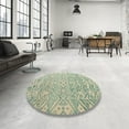 thumbnail image 3 of Ahgly Company Indoor Round Abstract Green Abstract Area Rugs, 3' Round, 3 of 6