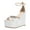 White, variant on FSJ Women Graceful Round Open Toe Platform Wedge High Heels Sandals Ankle Strap Adjustable Buckle Party Evening Dress Shoes Size 8 Yellow