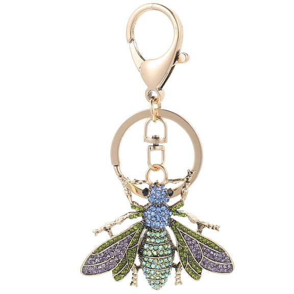 Rhinestone Inlaid Key Chain Painted Turtle Handbag Charm Keychains Accessories Man Green