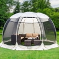 thumbnail image 3 of 15x15Ft Pop-Up Canopy Screen House Tent - Lightweight Outdoor Screen Room with Mosquito Netting, UPF 50+ UV Protection, Easy Setup & Carry Bag, Fits 12-15 Adults for Camping, Garden, Patio, Backyard, 3 of 12