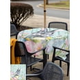 thumbnail image 4 of Outdoor Tablecloth with Umbrella Hole and Zipper, Easter Square Table Cloth 54x54 Inch Waterproof Tablecloth, Farmhouse Spring Rabbit Eggs Flowers Leaf Wood Picnic Table Cover for Patio Camping, 4 of 7