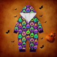 thumbnail image 1 of Family Halloween Pjs Matching Sets Halloween Print Long Sleeve Zippered One Piece Pajama Hooded Jumpsuit Winter Halloween Pjs Family Set, 1 of 4