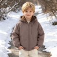 thumbnail image 2 of Toddler Boys Hooded Winter Jacket Lined Warm Zip Up Coat Water Outerwear with Pockets for Kids 18 Months‑8 Years, 2 of 8