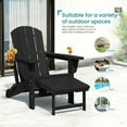 thumbnail image 2 of KINGYES Folding Adjustable Adirondack Chair with Retractable Ottoman & 2 Cup Holders for Patio Garden, Black, 2 of 8