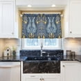 thumbnail image 5 of Yayeee Kitchen Curtains Tier Pair Light Filtering 27"x24" Rod Pocket Short Cafe Window Panel, Yellow Forest Pattern, 5 of 7