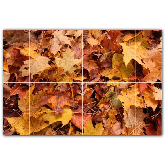 Picture-Tiles.com: Autumn Ceramic Tile Wall Mural WAL500038-64S. 25.5"W x 17"H using (24) 4.25" x 4.25" Ceramic Tiles-Satin Finish