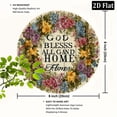 thumbnail image 2 of 2D Flat, God Bless This Home Vintage Floral Round Aluminum Wall Art, 8x8 Inch - Colorful Wreath Design for Holiday Parties Home Decor, Decorations for Home, Perfect for Room Decor, 2 of 6
