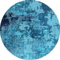 thumbnail image 1 of Ahgly Company Indoor Round Oriental Light Blue Industrial Area Rugs, 7' Round, 1 of 4