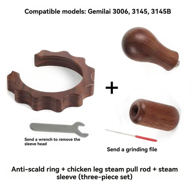 Para Cabezal de Grupo de Máquina de Café Gemillai Anillo Antiescaldaduras de Varilla de Vapor Aislante Térmica de Madera 3 Piezas