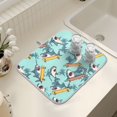 thumbnail image 7 of Ryvnso Cool Sharks Skating Dish Drying Mat for Kitchen Countertop 18x24 Large Dish Pad Drainer Rack Dish Sink Mats, 7 of 7