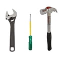 thumbnail image 1 of Hand Tools, Hand Tools Kit For Home Use, Hand Tools Set, Tools Combo With 10" Adjustable Wrench, Claw Hammer & 2-In-1 Screwdriver | Durable & Long-Lasting Tools, Alloy Steel Accessories, 1 of 5