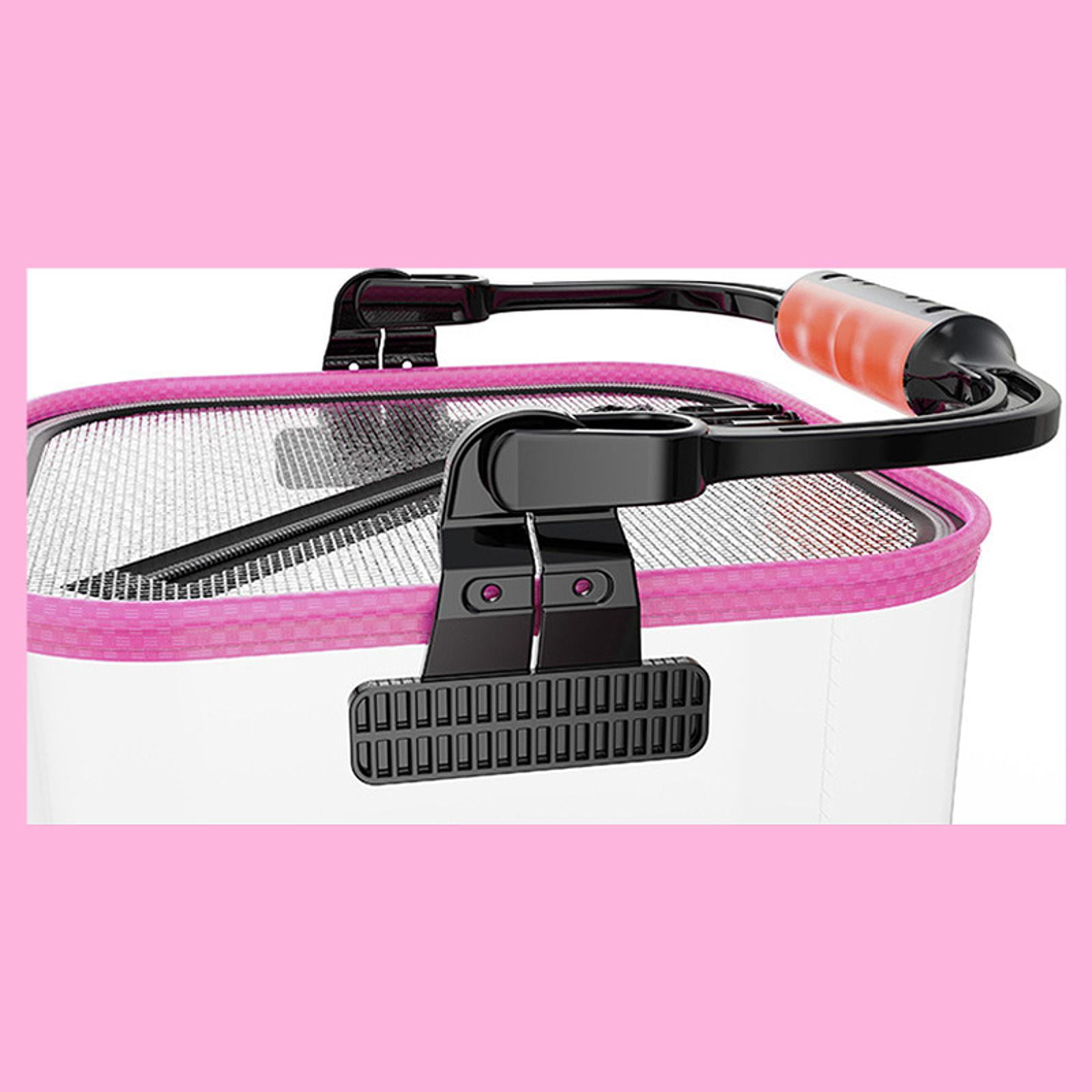 colaxi Folding ing Bucket Bucket Ergonomic Gear Lightweight with Camping Storage Container for Outdoor Gardening Pink 20cm