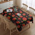 thumbnail image 2 of Red Strawberry Plants Fruit Black Rectangle Tablecloth 60"x84",Waterproof Polyester Rectangle Table Cloth, Wipeable Spillproof Polyester Tablecloth for Dining, Camping, Indoor and Outdoor, 2 of 5