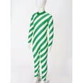 thumbnail image 4 of Miutii Boys Girls Long Sleeve Striped Dance Unitard Gymnastic Jumpsuit Christmas Candy Cane Santa Claus Outfit Green 12, 4 of 7