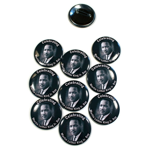 Celebrating Martin Luther King Jr Day Pinback Buttons - 2.25 Inch Round - 10 Pack