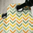 thumbnail image 2 of Ambesonne Chevron Grommet Curtain Single Panel, Retro Zigzags Vertical, 50"x60", Green Yellow Orange, 2 of 5