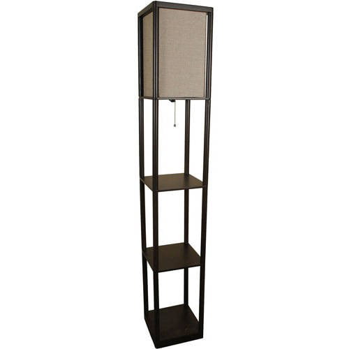 Mainstays Shelf Floor Lamp With Shade, Tall Floor Lamps With Shelves