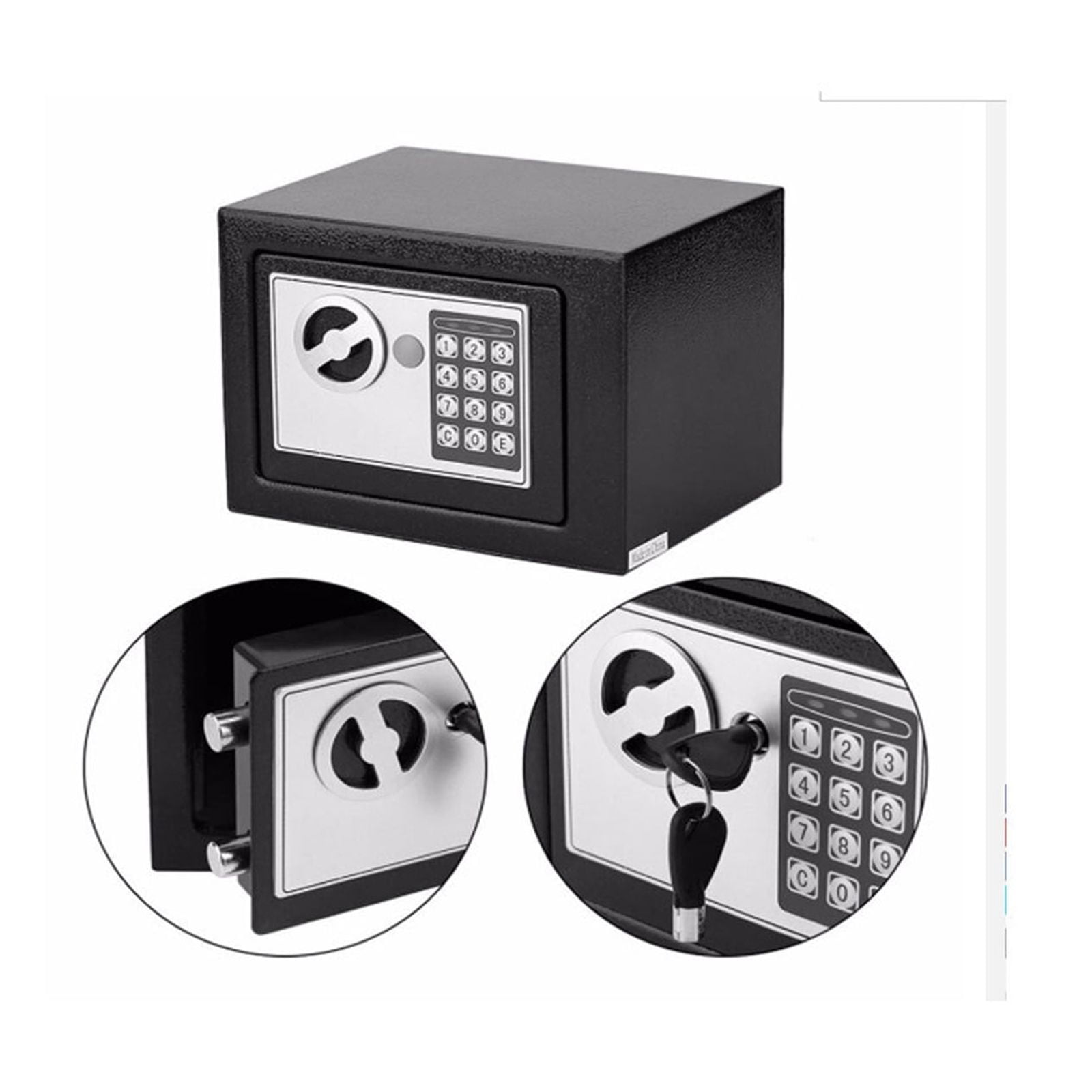 Safe Box Mini Steel Safes Money Bank Small Household Password Key Safety Security Box Keep Cash Jewelry Document Digital ,Security and Anti-Theft