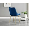thumbnail image 5 of 2x Pesaro Navy Velvet Gold Leg Luxury Dining Chairs, 5 of 6