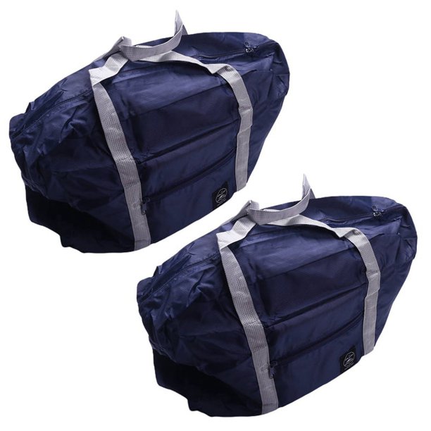 2X Gran Capacidad Casual Plegable Bolsas de Almacenamiento de Equipaje Una Prueba de Agua Maleta Bolsa Azul Marino