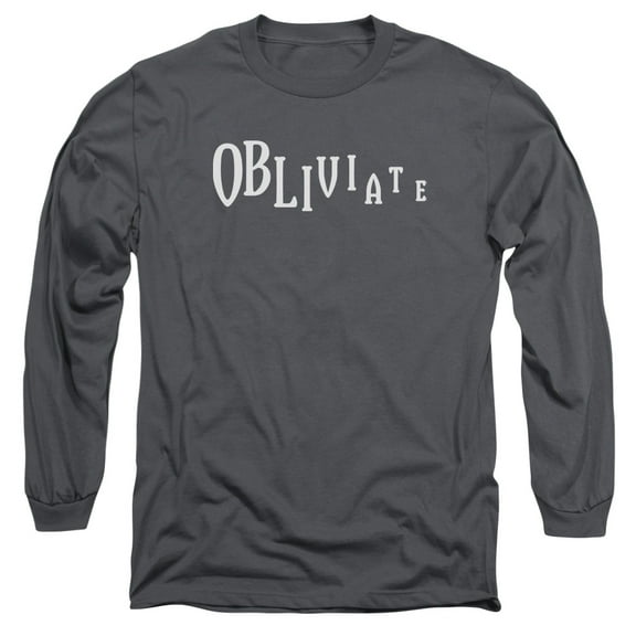 Harry Potter Obliviate Long Sleeve Adult 18/1 T-Shirt Charcoal