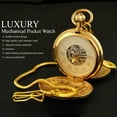 thumbnail image 2 of VIGOROSO Mechanical Pocket Watch Stainless Steel Antique Vintage Fob Chain Watch Men Women Gift, 2 of 13
