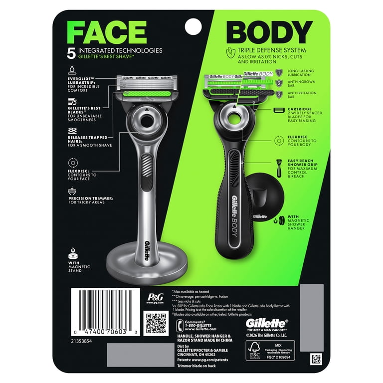 Gillette Fusion1箱 &Gillette Labs2箱セット GilletteLabs Razor Duo Pack, GilletteLabs Face Razor and Body +