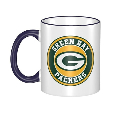 

Green_Bay_Packers 11 Oz Originality Coffee Mugs Large Water Mugs With Handle Porcelain Coffee Cup Thank You Gifts For Mom Dad And Friends Navy Blue