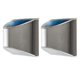 thumbnail image 1 of 2PCS Stainless Steel Solar Powered Outdoor Fence Wall Lamp Waterproof for Graden Yard Landscape (Silver), 1 of 3
