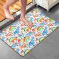 thumbnail image 4 of White Cartoon Watercolor Dinosaurs Pattern Bathroom Rugs Mat,Non Slip Microfiber Bathroom Rug,Rubber Backing,Soft Bathroom Mats for Bathroom Floor,Tub and Shower,20x32in(50x80cm), 4 of 5