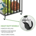 thumbnail image 5 of mDesign Metal Rolling Sports Equipment Storage Holder Rack - 2 Pack - Black, 5 of 8