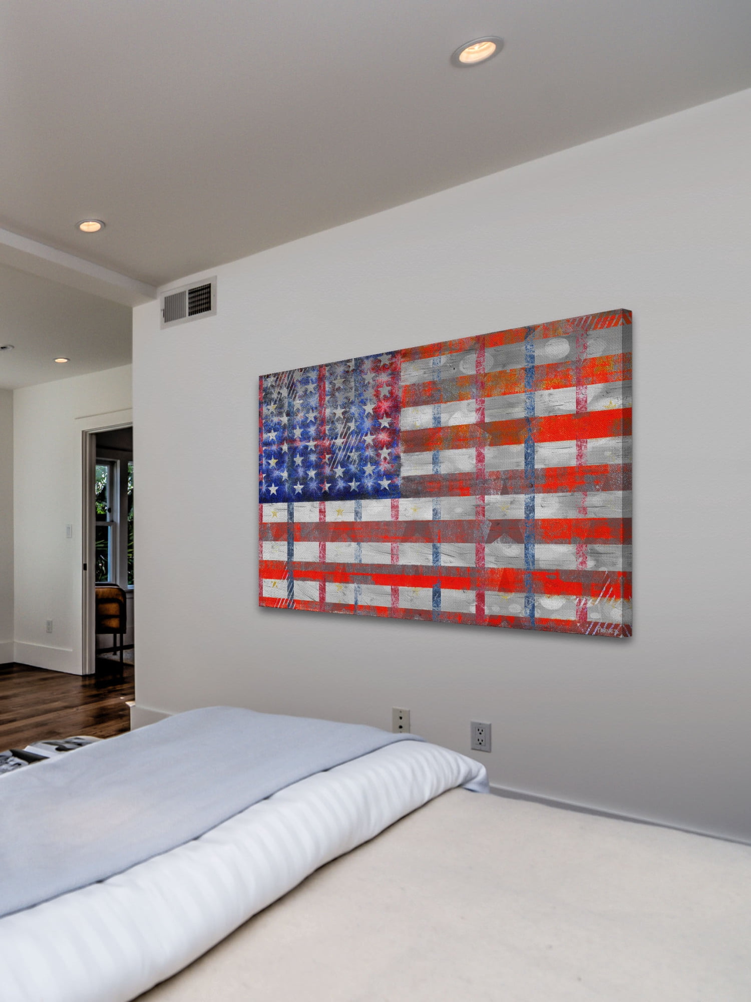 Parvez Taj "Bold Red Stripes" Print on Canvas