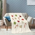 thumbnail image 4 of XMXT Throw Blanket, Flat Santa Stick Pattern Flannel Blanket for Bed Sofa, 50 x 70 inches, 4 of 9