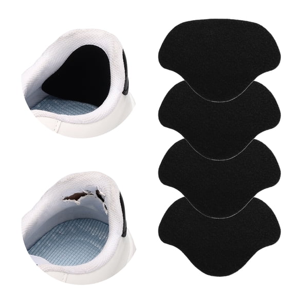 Uxcell 4 Pcs Shoe Heel Repair Patch Self-Adhesive Curved Sneaker Inside Patches Heel Inserts Protectors Repair Pad for Men Women Sneaker Flats Toe Shoes Boots Hole, Black