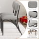 thumbnail image 3 of Set of 4 bouclé mid-century moderno forrado dining sillas con arched metal legs para kitchen y sala de estar - gris, 3 of 6