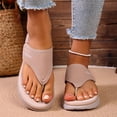 thumbnail image 6 of Yyuenw Thick Sole Thong Flip Flops Women PU Open Toe Summer Beach Casual Outdoor Walking Shoes, 6 of 9