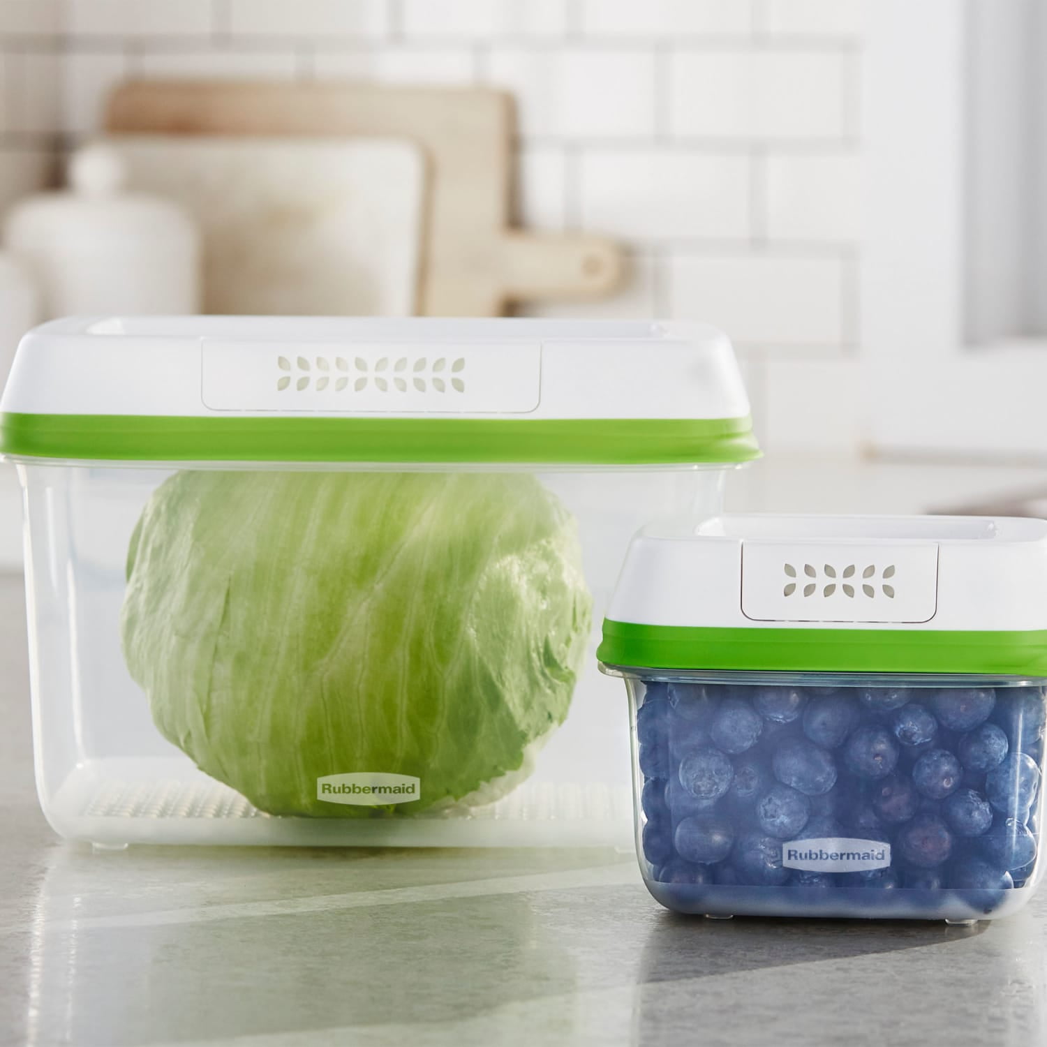 Rubbermaid FreshWorks Produce Savers, Medium and Large Produce Storage Containers, 6 Piece Set