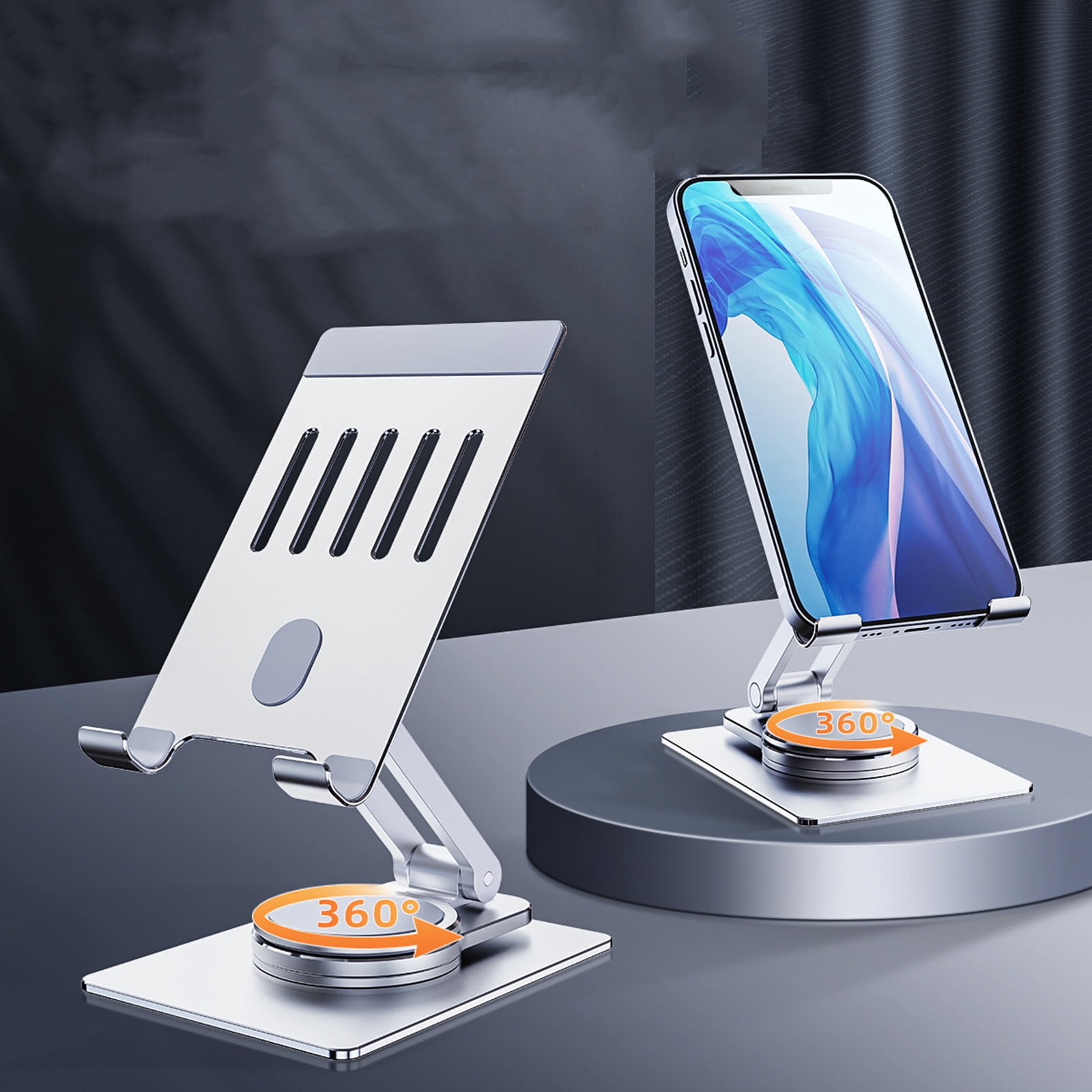 TECH CIRCLE Cell Phone Stand - Sturdy Kickstand with Adjustable Viewing Angles & Height for iPad Tablet, Silver