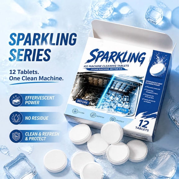 Ice Maker Cleaner, 12-Pack, Ice Machine Descaling Cleaner for countertop and refrigerator ice makers and routine appliance maintenance