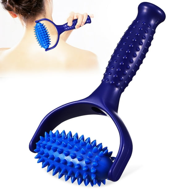 Masajeador de rodillo manual para cuello y espalda, ideal para piernas y espalda.