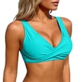 thumbnail image 2 of Bikini Tops for Women Twist Front V Neck Push Up Padded Swimsuit Top Bathing Suit Tops, 2 of 7