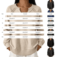 thumbnail image 4 of Lumistal Womens Sweatshirt Long Sleeve V Neck Lace Loose Fit Fall Pullover Tops Sweatshirts for Women Trendy Lightweight Tunic Top Spring Fall Outfits Brown M, 4 of 7