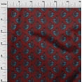 thumbnail image 2 of oneOone Cotton Poplin Dark Red Fabric Bird Block Sewing Material Print Fabric By The Yard 42 Inch Wide, 2 of 4