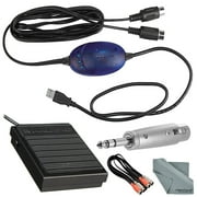 M-Audio USB Midisport Uno Portable 1x1 USB MIDI Interface for Mac & PC and Deluxe Accessory Bundle w/ Keyboard Sustain Pedal, Adapter, Dual MIDI Cable, & Fibertique Cloth