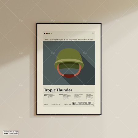 POSTER Tropic Thunder Poster | Ben Stiller | Minimalist Movie Poster | Movie Posters | Wall Art Print | Home Decor-UNFRAMED