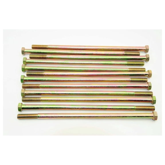 (7) Hex Head 1/2-13 x 12 Grade 8 Bolts Yellow Zinc Screws