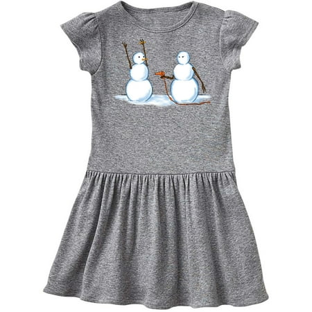 

Inktastic Snowman Stickup with Hairdryer Gift Toddler Girl Dress